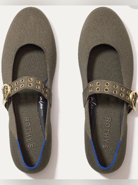 Rothy's Shoes - Rothy's Olive Green Max Buckle Mary Jane Flats